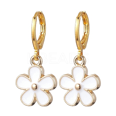 Flower Alloy Enamel Leverback Earrings & Pendant Necklaces Sets SJEW-JS01298-1