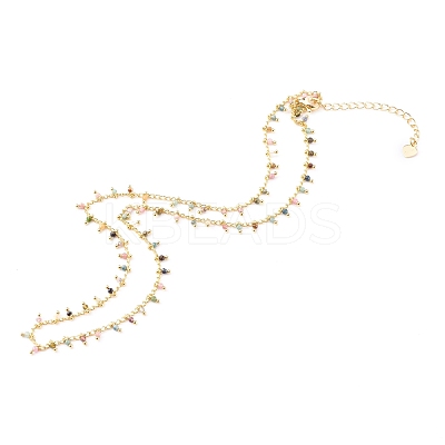 Natural Multicolor Tourmaline Pendant Necklaces NJEW-JN03340-1