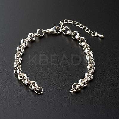 304 Stainless Steel Rolo Chain Bracelet X-AJEW-JB01012-1