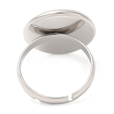 Non-Tarnish 304 Stainless Steel Adjustable Ring Findings STAS-R123-13P-1