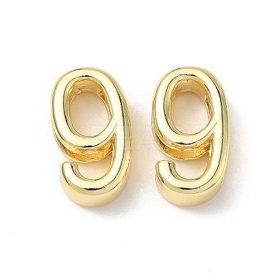 Brass Slide Charms KK-L253-15G-09-1