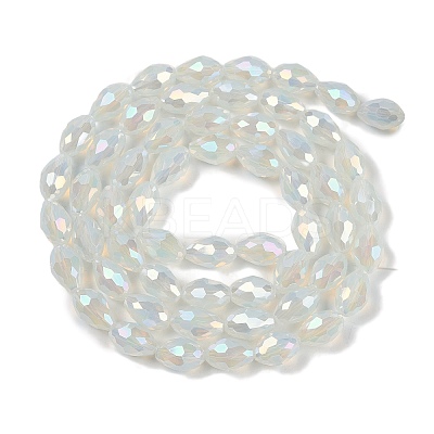 Opaque Solid Color Electroplate Glass Beads Strands EGLA-N013-J10mm-B02-1