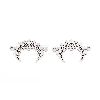 201 Stainless Steel Laser Cut Crescent Moon/Double Horn Chandelier Component Links STAS-T066-93P-1