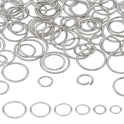 120Pcs 6 Styles Tarnish Resistant 304 Stainless Steel Open Jump Rings STAS-LP0001-63-1