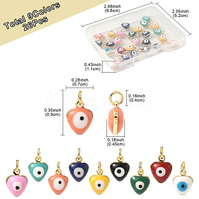 26Pcs Brass Enamel Charms KK-FS0001-68-1