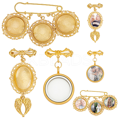Brass Photo Frame Brooch Kits JEWB-WR00003-1
