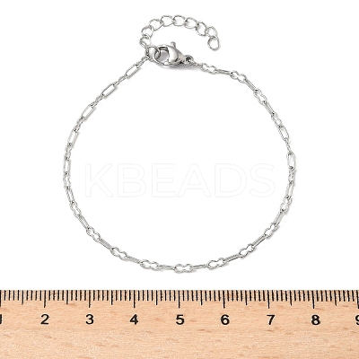 304 Stainless Steel Paperpclip Chains Bracelets for Women BJEW-U043-01P-1