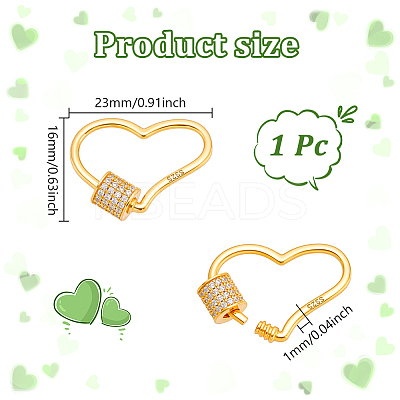 1Pc 925 Sterling Silver Screw Carabiner Lock Charms STER-NB0001-20A-G-1