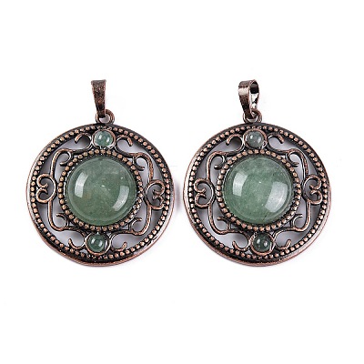 Natural Green Aventurine Pendants G-Q158-03-08-1