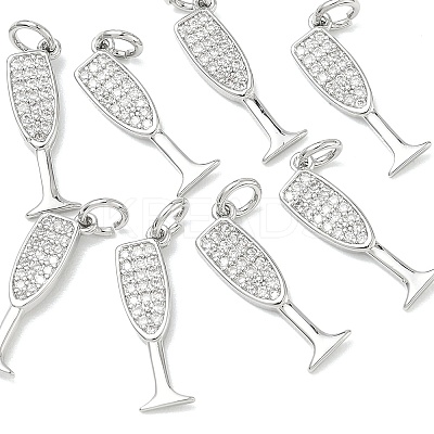 SHEGRACE Brass Clear Cubic Zirconia Charms XGRQ3P899-631P-1