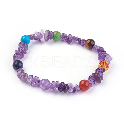 Chakra Jewelry Stretch Bracelets BJEW-JB03941-05-1