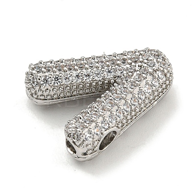 Platinum Plated Brass Micro Pave Cubic Zirconia Pendants KK-L073-001P-V-1
