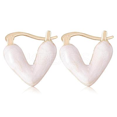 Enamel Heart Hoop Earrings JE1108A-1