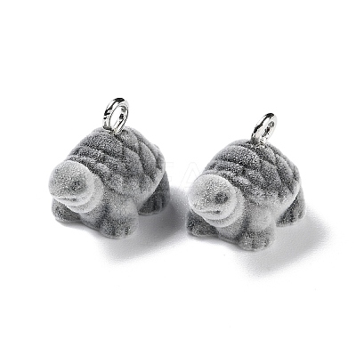 Animal Shape Flocky Resin Pendants RESI-Q229-01A-1