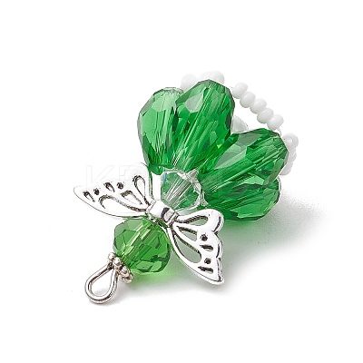 Faceted Glass Pendants PALLOY-MZ00583-09-1