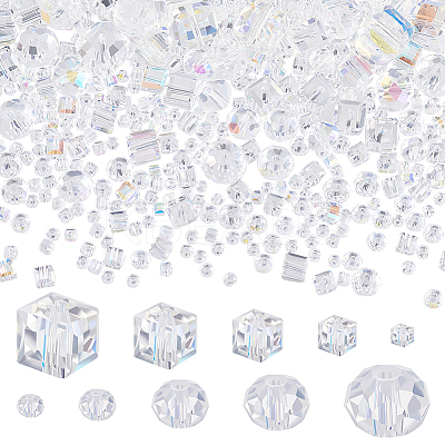 800Pcs 10 Styles AB Color Plated Electroplated Glass Beads Strands GLAA-GA0001-85-1