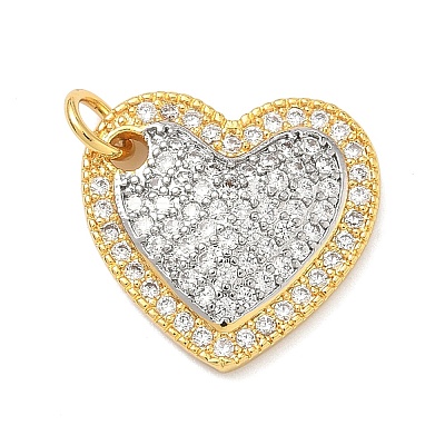 Brass Micro Pave Cubic Zirconia Pendants KK-H539-07GP-1