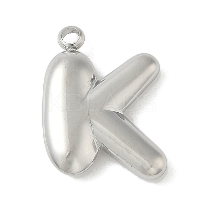 304 Stainless Steel Initial Pendants STAS-S186-12K-P-1