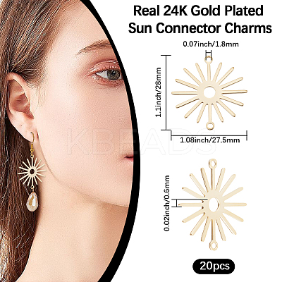 20Pcs Brass Connector Charms KK-BBC0016-83-1