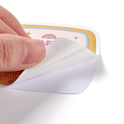 50Pcs 50 Styles Birthday Theme Cartoon Paper Sticker Label Set STIC-P004-15-1