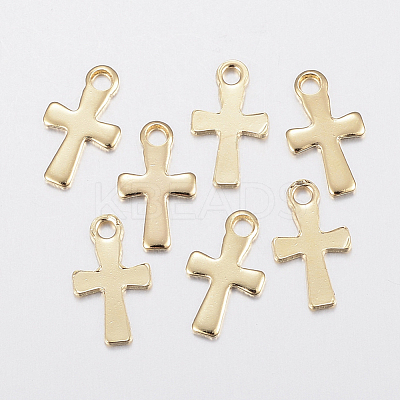 304 Stainless Steel Tiny Cross Charms STAS-H436-49-1