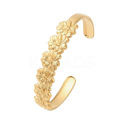 304 Stainless Steel Cuff Bangles for Women BJEW-P359-02G-1