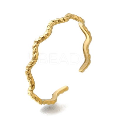 Ion Plating(IP) 304 Stainless Steel Cuff Rings for Women RJEW-U017-33G-1