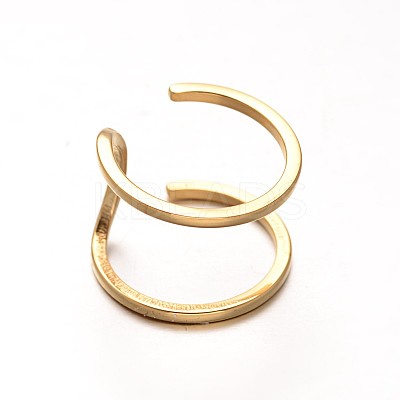 Simple 304 Stainless Steel Wide Band Hollow Cuff Rings RJEW-F046-18-17mm-1
