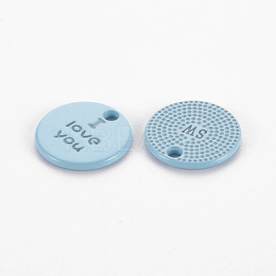 Spray Painted Alloy Charms for Valentine's Day PALLOY-Q433-027G-RS-1