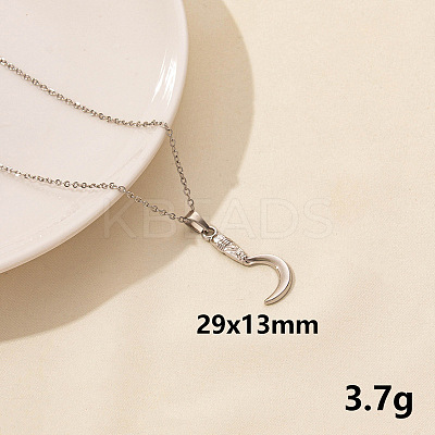 Vintage Stainless Steel Moon Sword Pendant Necklaces for Women QX2053-9-1