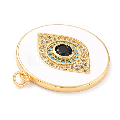 Real 18K Gold Plated Brass Micro Pave Cubic Zirconia Pendants ZIRC-L100-084G-1
