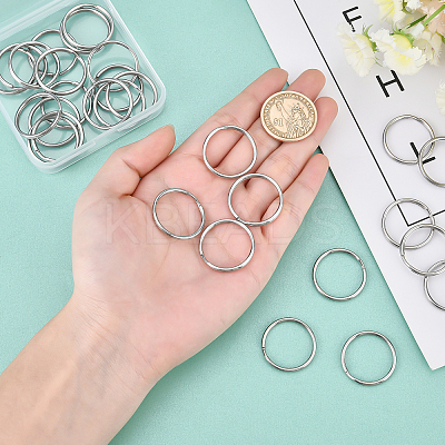 30Pcs 304 Stainless Steel Split Key Rings STAS-DC0004-48-1