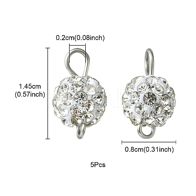 Polymer Clay Rhinestone Connector Charms PALLOY-YW0001-41-1