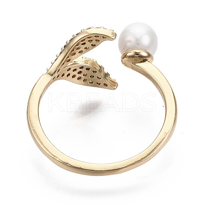 Brass Micro Pave Clear Cubic Zirconia Cuff Rings RJEW-N030-008-NF-1