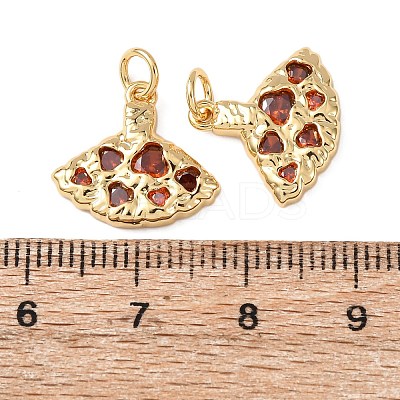 Brass Micro Pave Cubic Zirconia Pendants KK-C143-03G-1