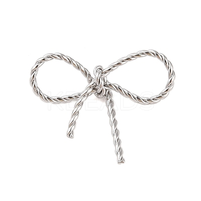 Non-Tarnish 304 Stainless Steel Twisted Bowknot Links Connector Charms STAS-S125-01P-1