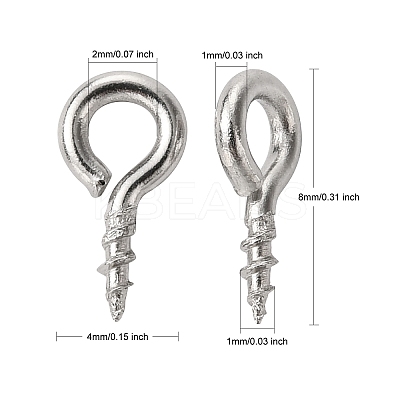 Tarnish Resistant 304 Stainless Steel Screw Eye Pin Peg Bails X-STAS-Q224-03A-1