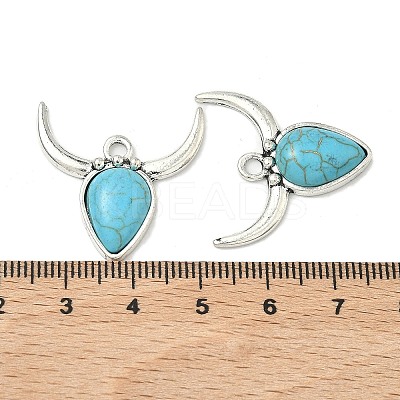 Bohemian Synthetic Turquoise Cattle Pendants FIND-Z112-01AS-02-1