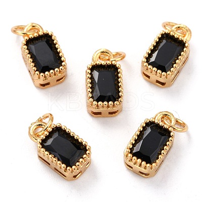 Real 18K Gold Plated Brass Inlaid Cubic Zirconia Charms ZIRC-L100-075G-07-1