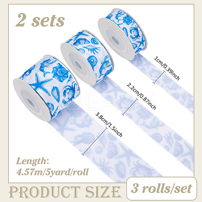 Polyester Grosgrain Ribbons OCOR-WH0070-337-1