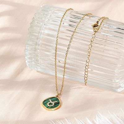 304 Stainless Steel Micro Pave Cubic Zirconia constellation Pendant Necklaces NJEW-R021-01G-02-1