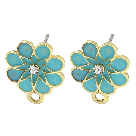 Rack Plating Alloy Stud Earring Finding FIND-C053-07G-02-1