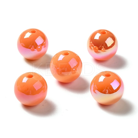 UV Plating Rainbow Iridescent Acrylic Beads PACR-D070-01L-1