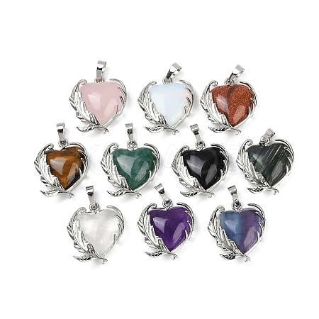 Natural & Synthetic Mixed Gemstone Pendants G-Q025-01P-1