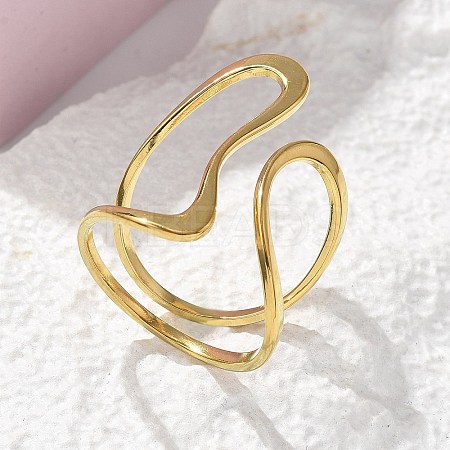 304 Stainless Steel Cuff Rings RJEW-C124-06A-G-1