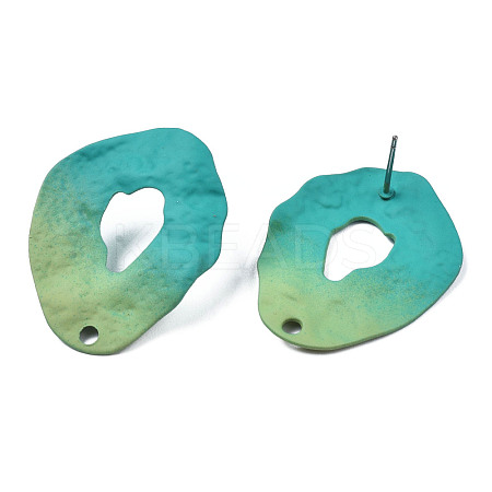 Spray Painted Iron Stud Earring Findings IFIN-N008-022A-1