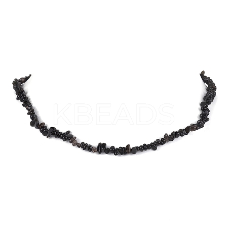 Natural Obsidian Chip Beaded Necklace NJEW-JN04616-12-1