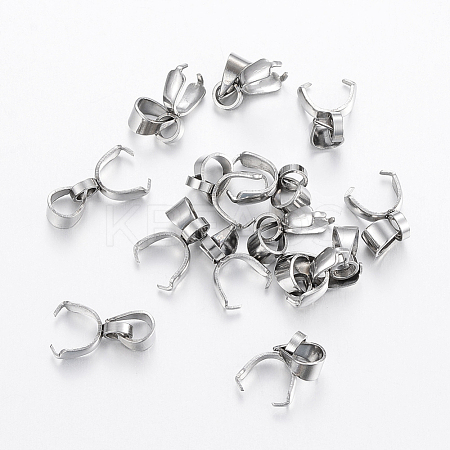 Tarnish Resistant 304 Stainless Steel Pendant Pinch Bails STAS-H443-30P-1
