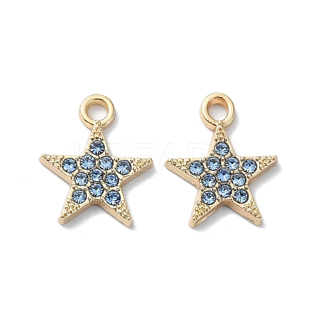 Alloy Rhinestone Pendants RB-P037-01G-01-1