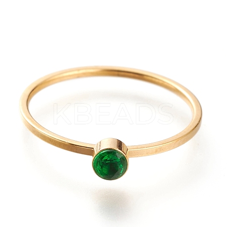 Ion Plating(IP) 304 Stainless Steel Finger Rings RJEW-B0005-7-06G-1